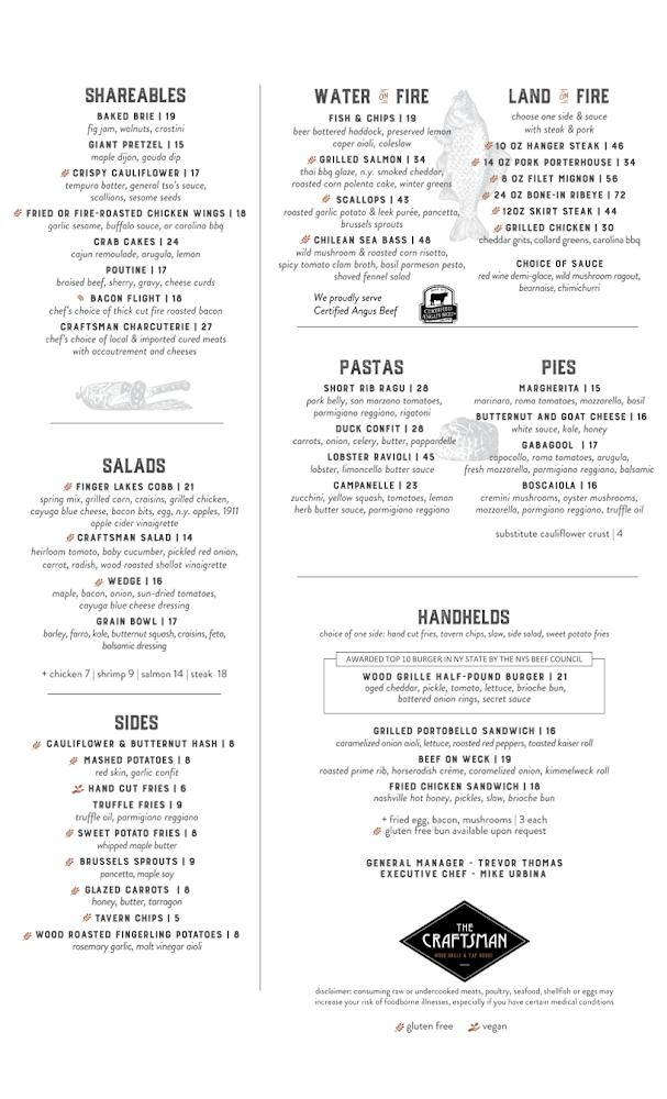 Craftsman Wood Grille & Tap House Menu image 4